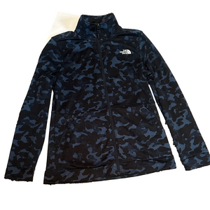 The North Face Black and Blue Camo Jacket Medium